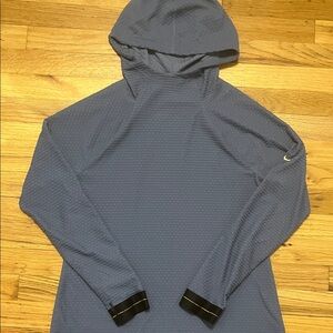 Nike Pro Dri-FIT Periwinkle Blue Waffle Knit Running Hoodie Women’s Size L